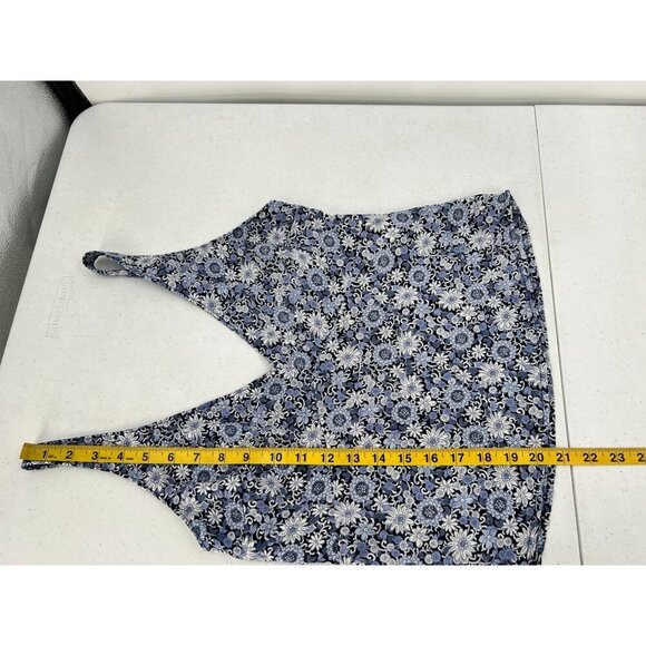 Abercrombie & Fitch Small Blue V-Neck Floral Print Prairie Cottagecore Cami Tank - Picture 4 of 7